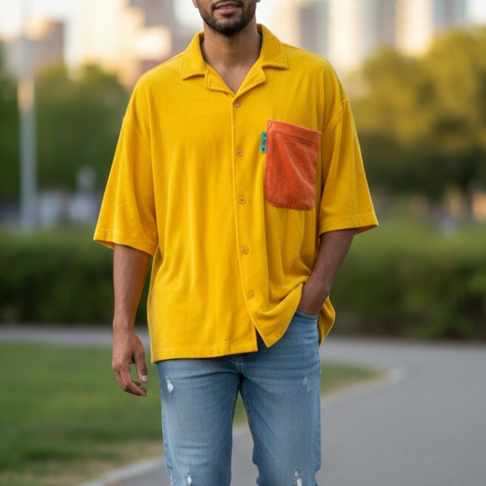 Men's‎ Yellow and Orange Casual Shirt